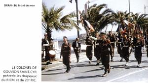 Oran - Boulevard Front de Mer - Defile RICM et 23e RIC